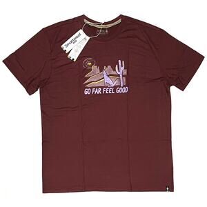 Smartwool Moonlight Desert Graphic T-Shirt Tee Size L Short Sleeve Burgundy NWT